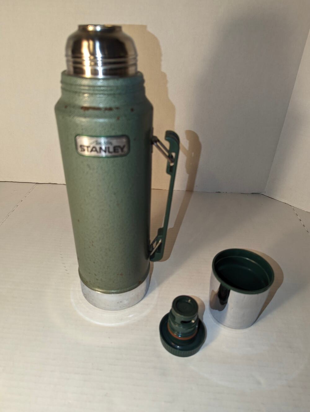 Vtg Aladdin Stanley A-944DH 1 QT Thermos #100 Cup #RH94 Handle #13B Stopper